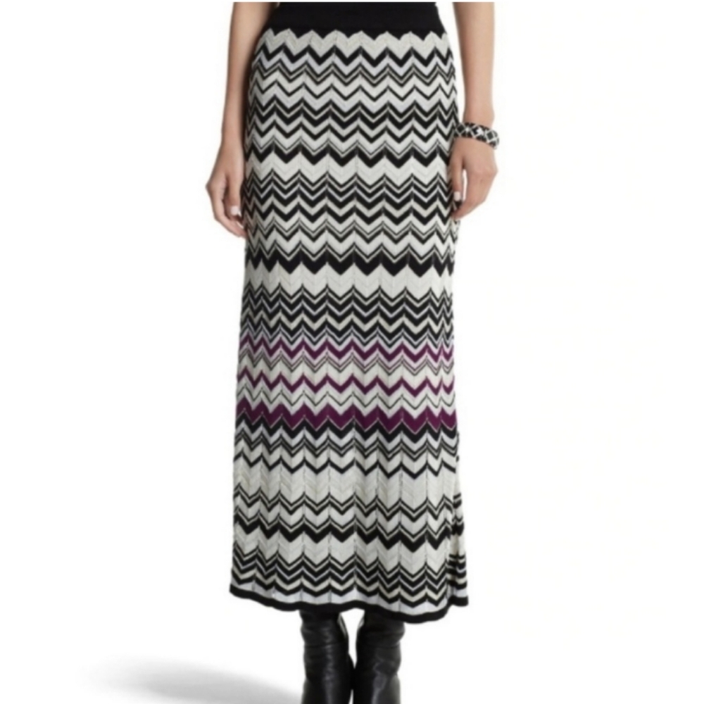 WHBM Zig Zag Knit Sweater Maxi Skirt Size S